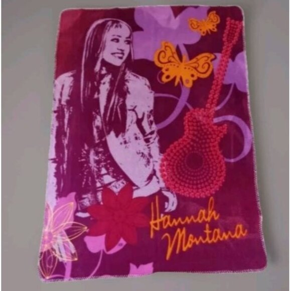 Hannah Montana Blanket Throw Disney Secret Pop Star Miley Cirus 48x34 - Picture 1 of 7